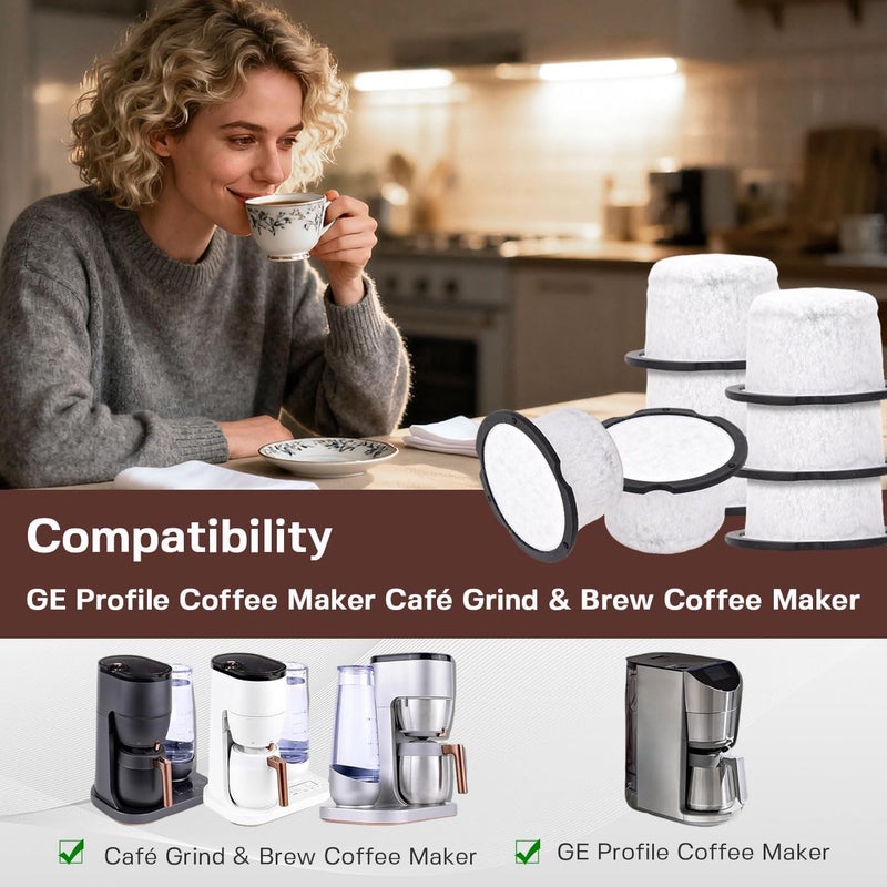GreeSuit Coffee Filter Replacement for GE & Cafe: Compatible with Café and GE Profile Grind & Brew Machine, Charcoal Coffee Filter Cartridges,Dual-layer design of activated carbon and microporous mesh(8 pack) - Image 2